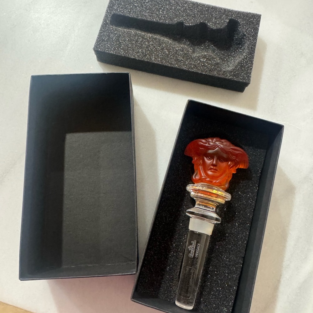 Versace clear Medusa Glass Bottle Stopper